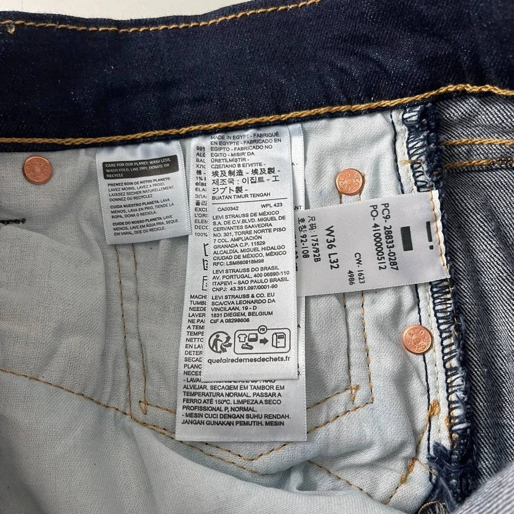 Levis Jeans Mens 36x32 Blue 512 Slim Taper Dark Wash Indigo Denim Preppy Casual